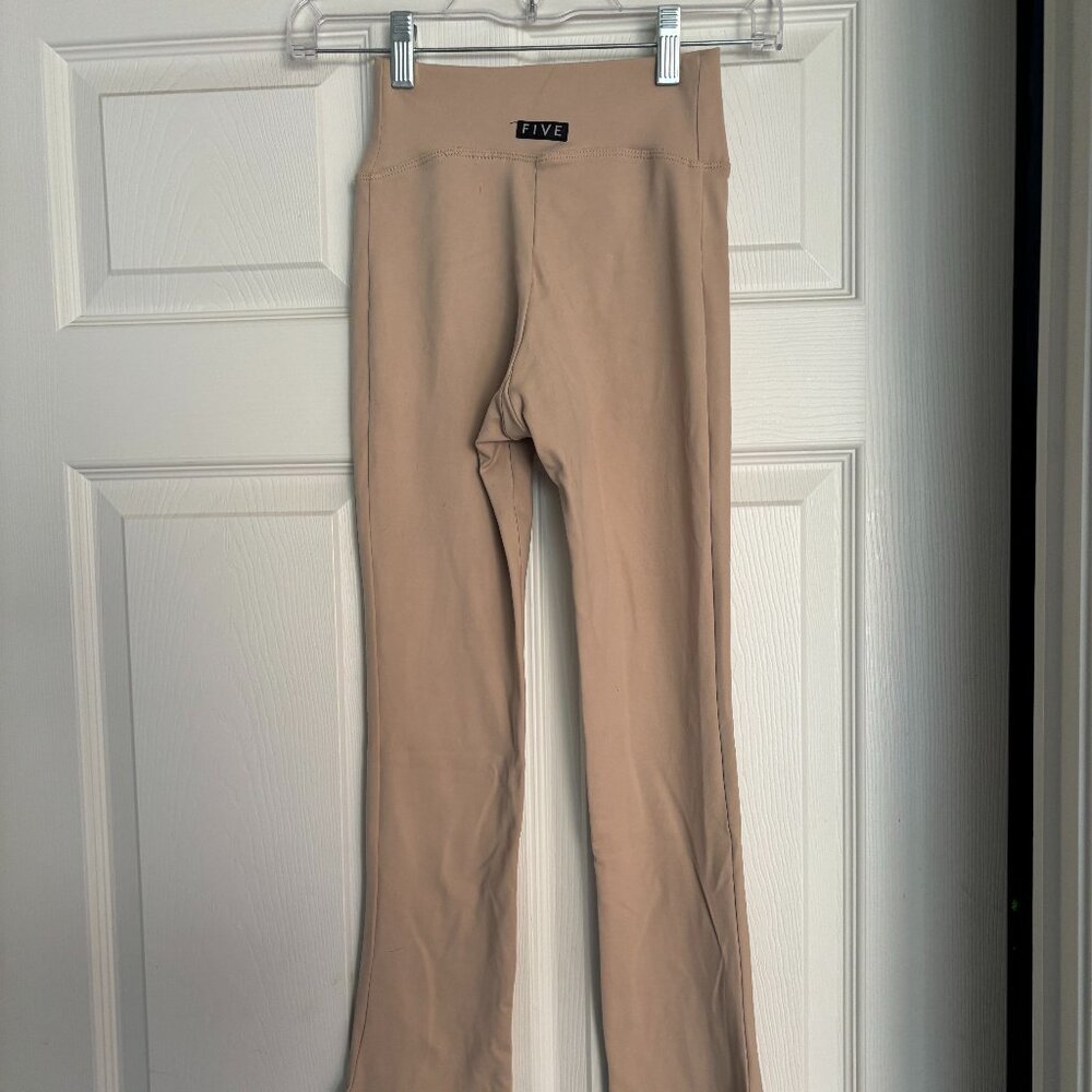 Five Dancewear adult XXS leggings tan, bell bottom